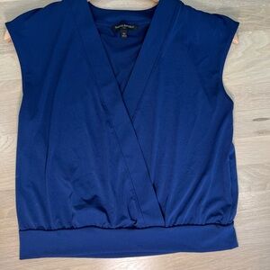 Banana Republic Deep Blue Sleeveless Wrap-Style Camisole